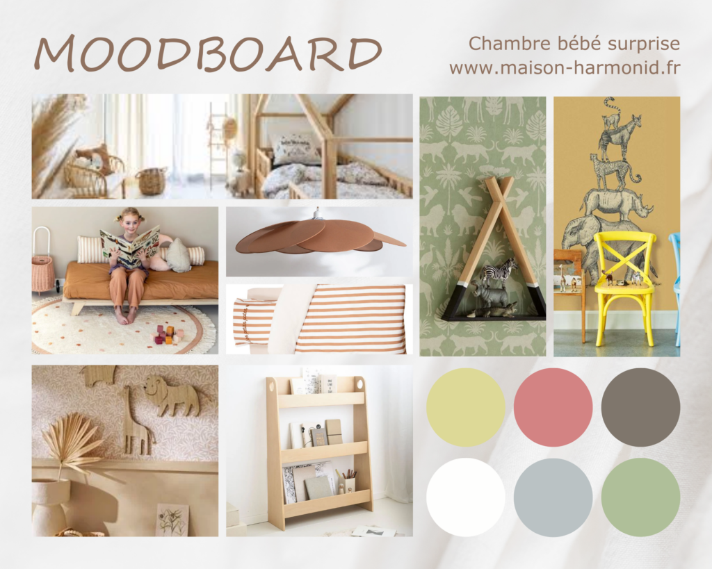 planche de présentation pour une chambre d'enfant